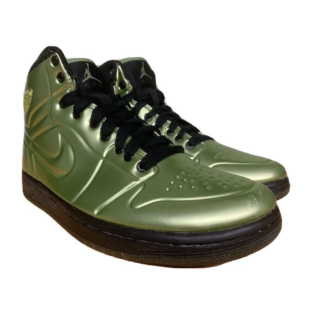 Size 8 Jordan Air Jordan 1 Anodized Green Spark Black 414823-301 Men's Sneaker